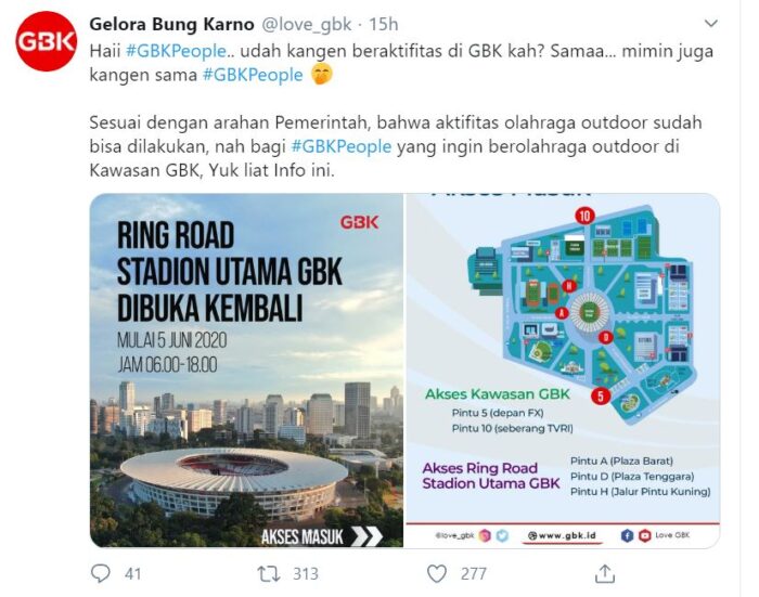 Kawasan Gbk Sudah Di Buka Untuk Umum Ini Aturan Baru Bagi Masyarakat