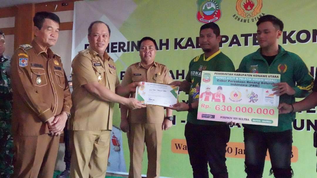 Bupati Ruksamin Tuntaskan Pembayaran Bonus Atlet Konawe Utara di Porprov XIV Sultra 2022