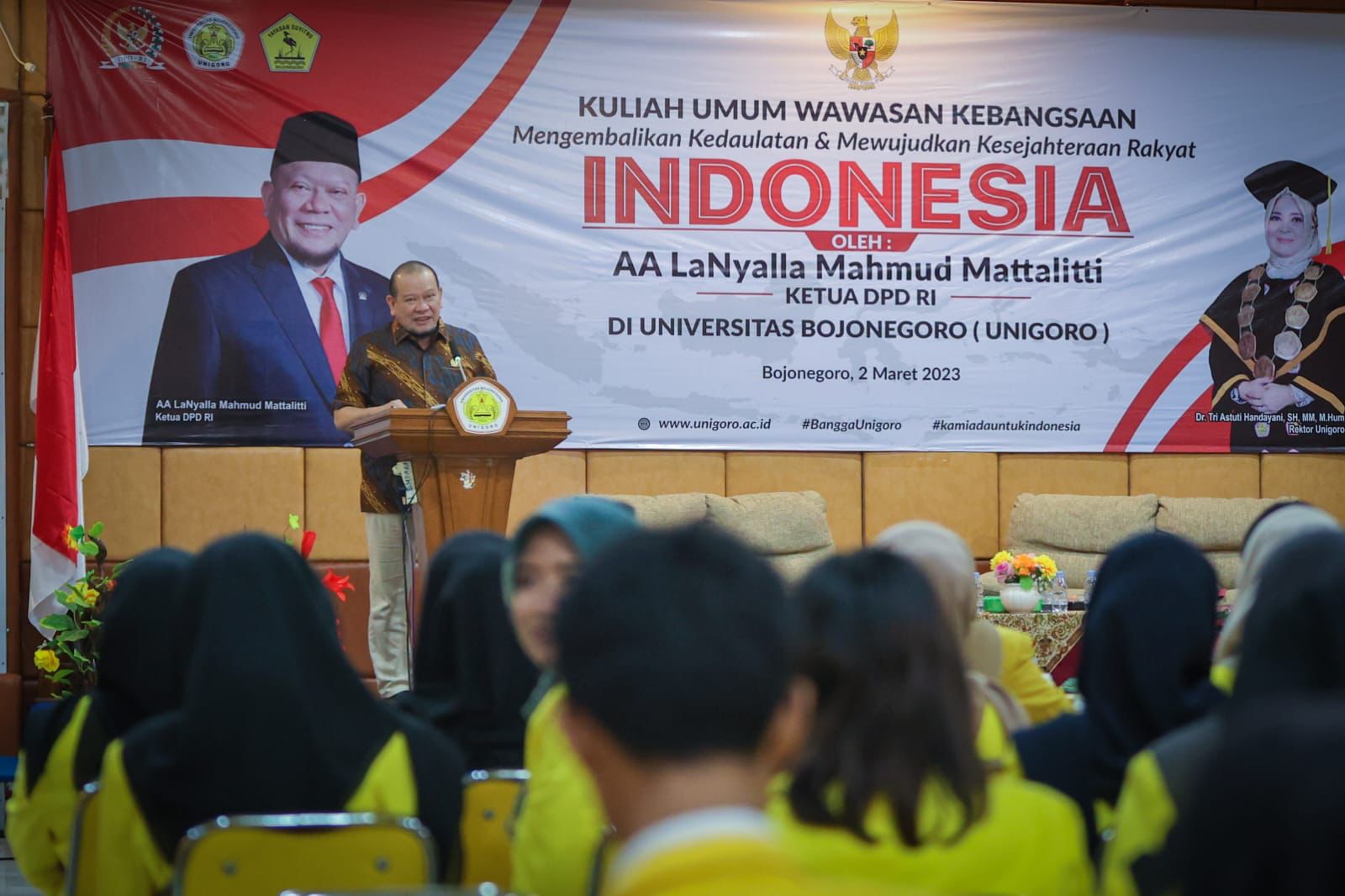 Orasi di Unigoro, Ketua DPD RI Singgung Konsensus Nasional untuk Kembali ke Sistem Negara Pancasila