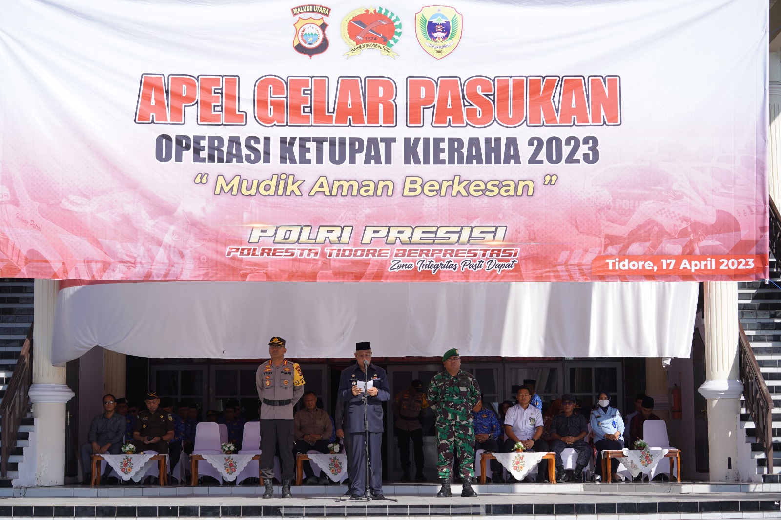 Walikota Tidore Ali Ibrahim Pimpin Apel Gelar Pasukan Operasi Ketupat Kie Raha 2023