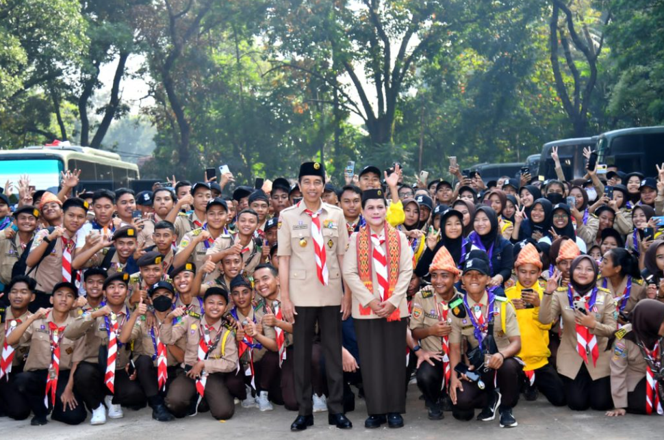 Presiden Jokowi dan Ibu Iriana Tinjau Raimuna Nasional XII