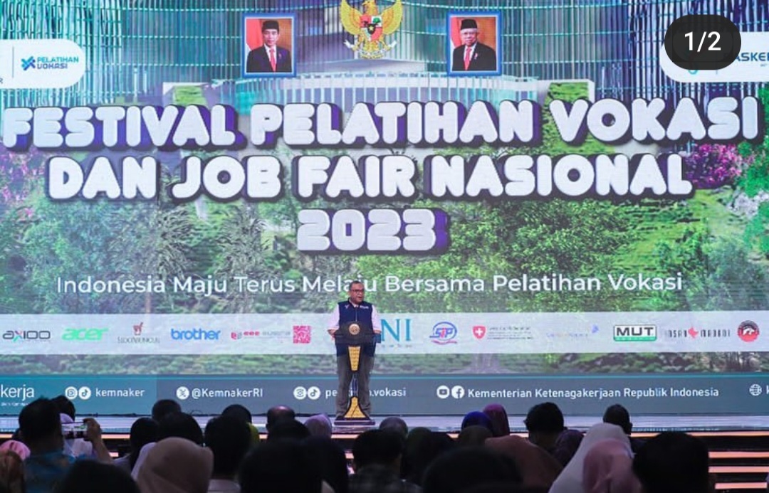 Wamenaker Tutup Festival Pelatihan Vokasi dan Job Fair Nasional 2023