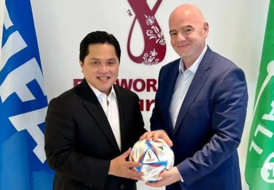 Erick Thohir Sambut Kedatangan Presiden FIFA