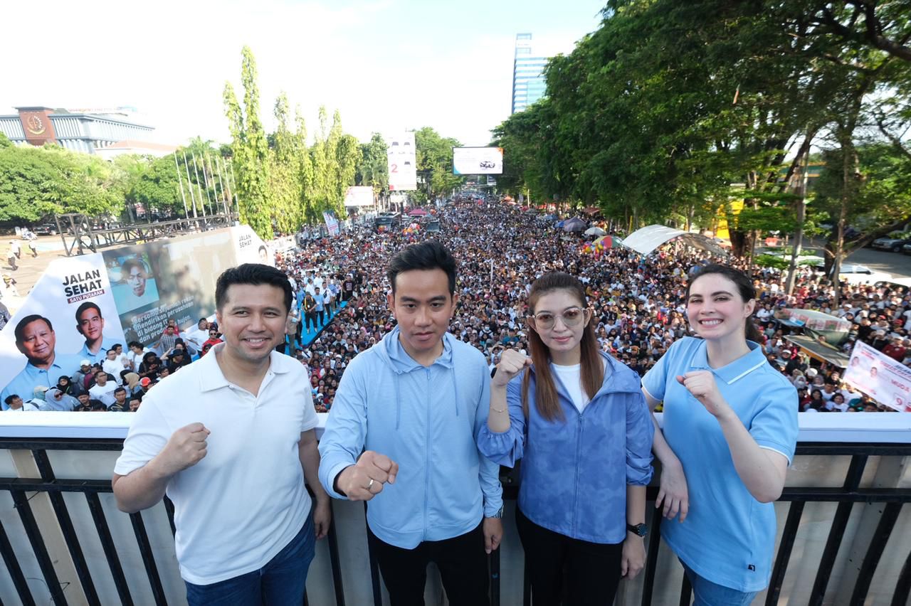 Jalan Sehat Satu Putaran Dihadiri Satu Juta Orang lebih, Gibran: Terima Kasih Makassar