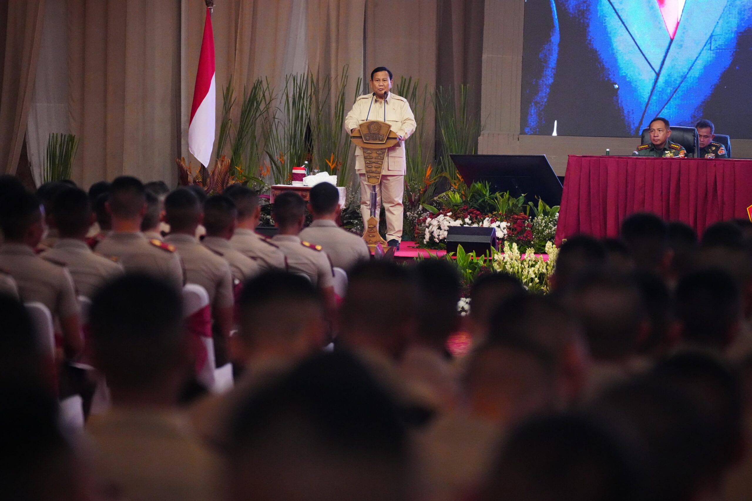 Menhan Prabowo Beri Pembekalan kepada Capaja TNI-Polri 2024